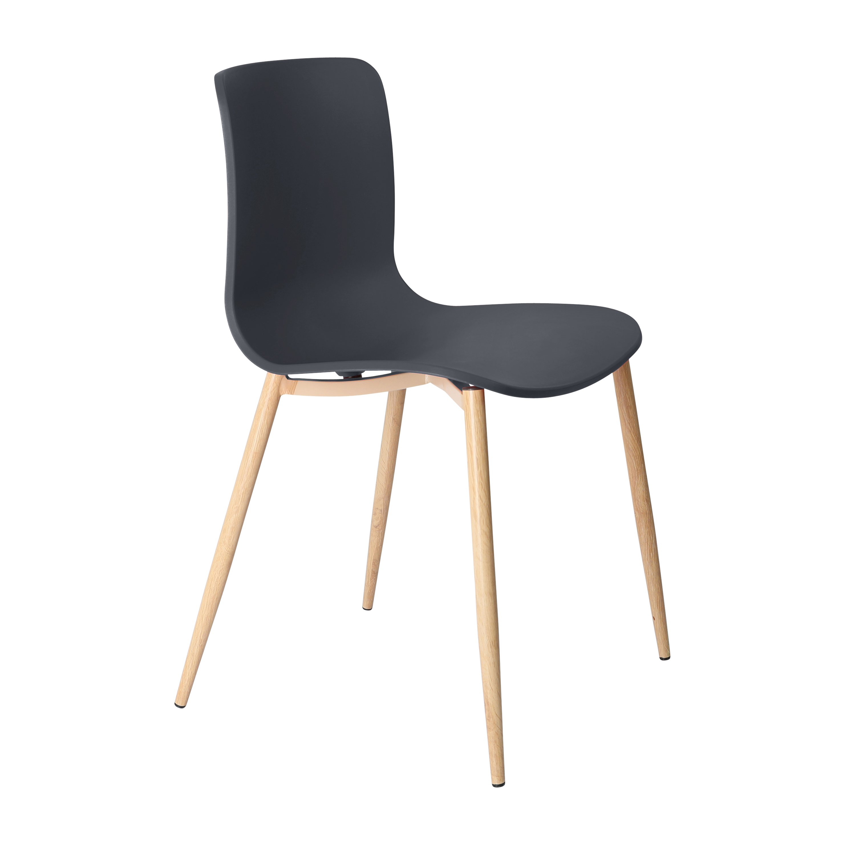 Acti Chair (Charcoal / 4-leg Woodgrain Powdercoat)